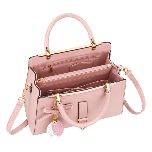 Michael Panes Handbag Trading Inc Women's Elegant Pink Top Handle Satchel Handbag