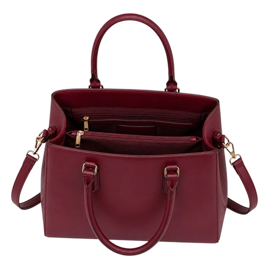 Michael Panes Handbag Trading Inc Women's Elegant Red Top Handle Satchel Handbag