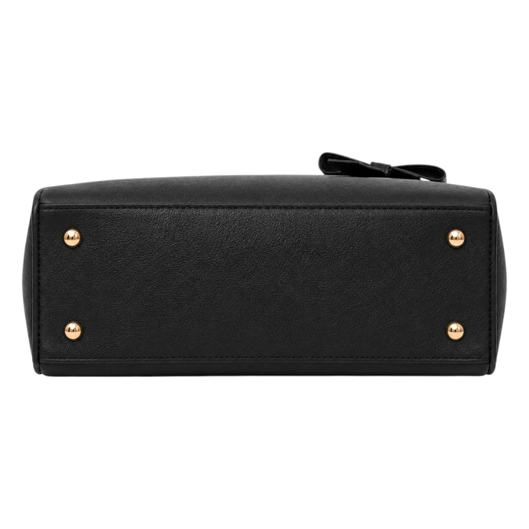 Michael Panes Handbag Trading Inc Black Elegant Bow Accent Top Handle Satchel Bag