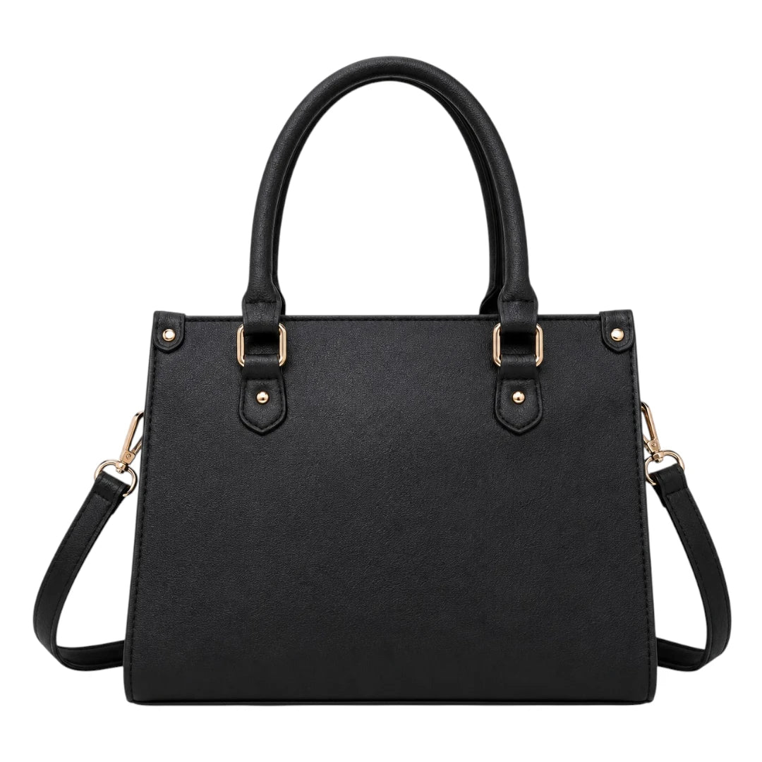 Michael Panes Handbag Trading Inc Black Elegant Bow Accent Top Handle Satchel Bag