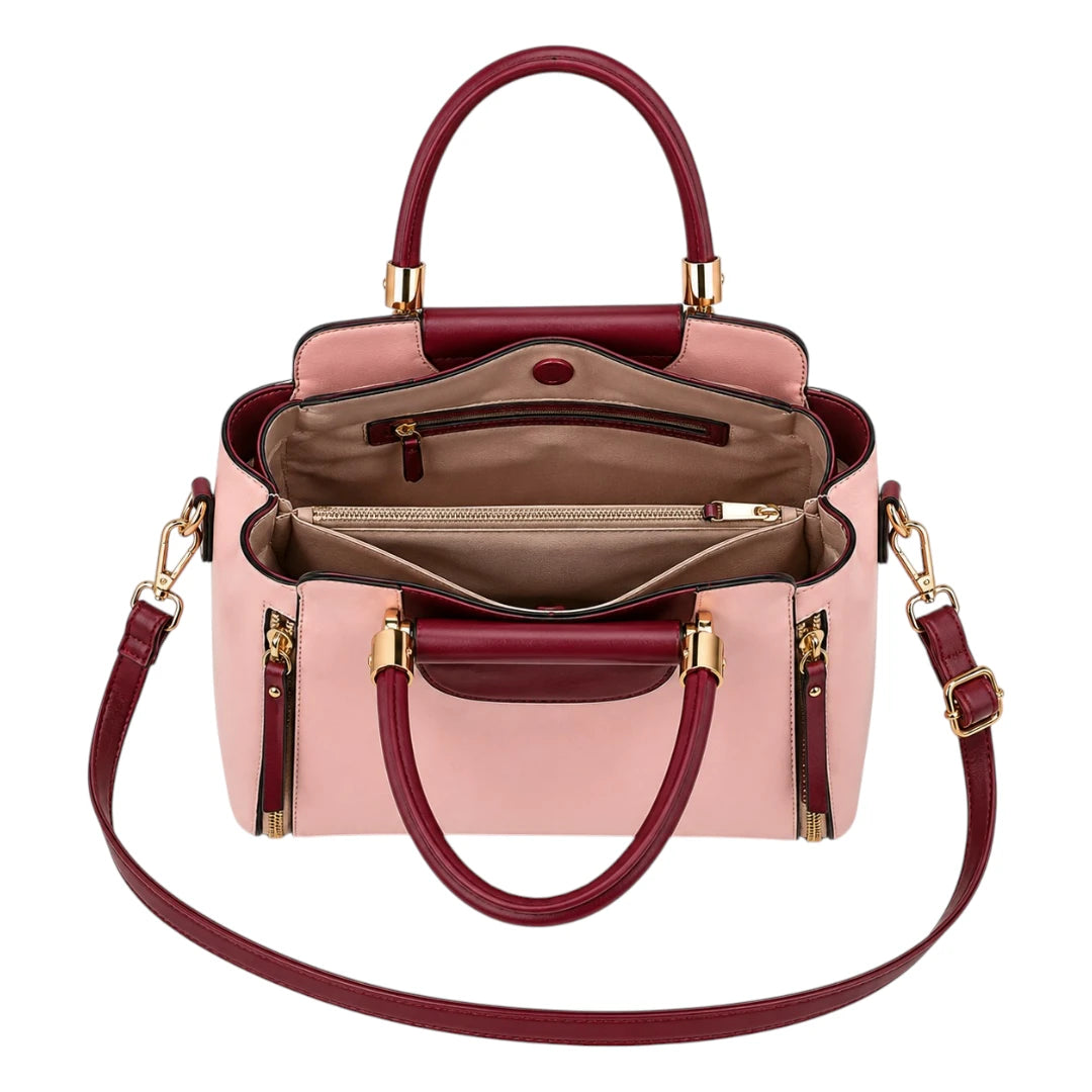 Michael Panes Handbag Trading Inc Women's Elegant Pink Top Handle Satchel Handbag