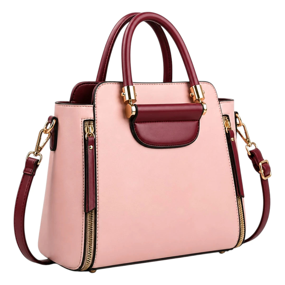 Michael Panes Handbag Trading Inc Women's Elegant Pink Top Handle Satchel Handbag