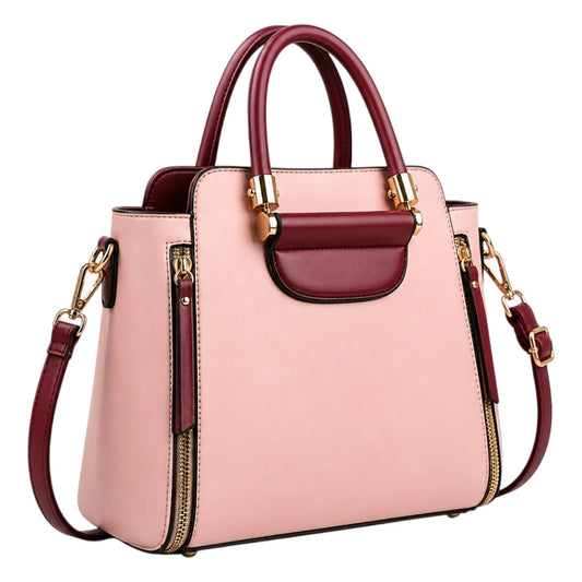 Michael Panes Handbag Trading Inc Women's Elegant Pink Top Handle Satchel Handbag