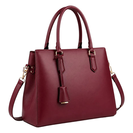 Michael Panes Handbag Trading Inc Women's Elegant Red Top Handle Satchel Handbag