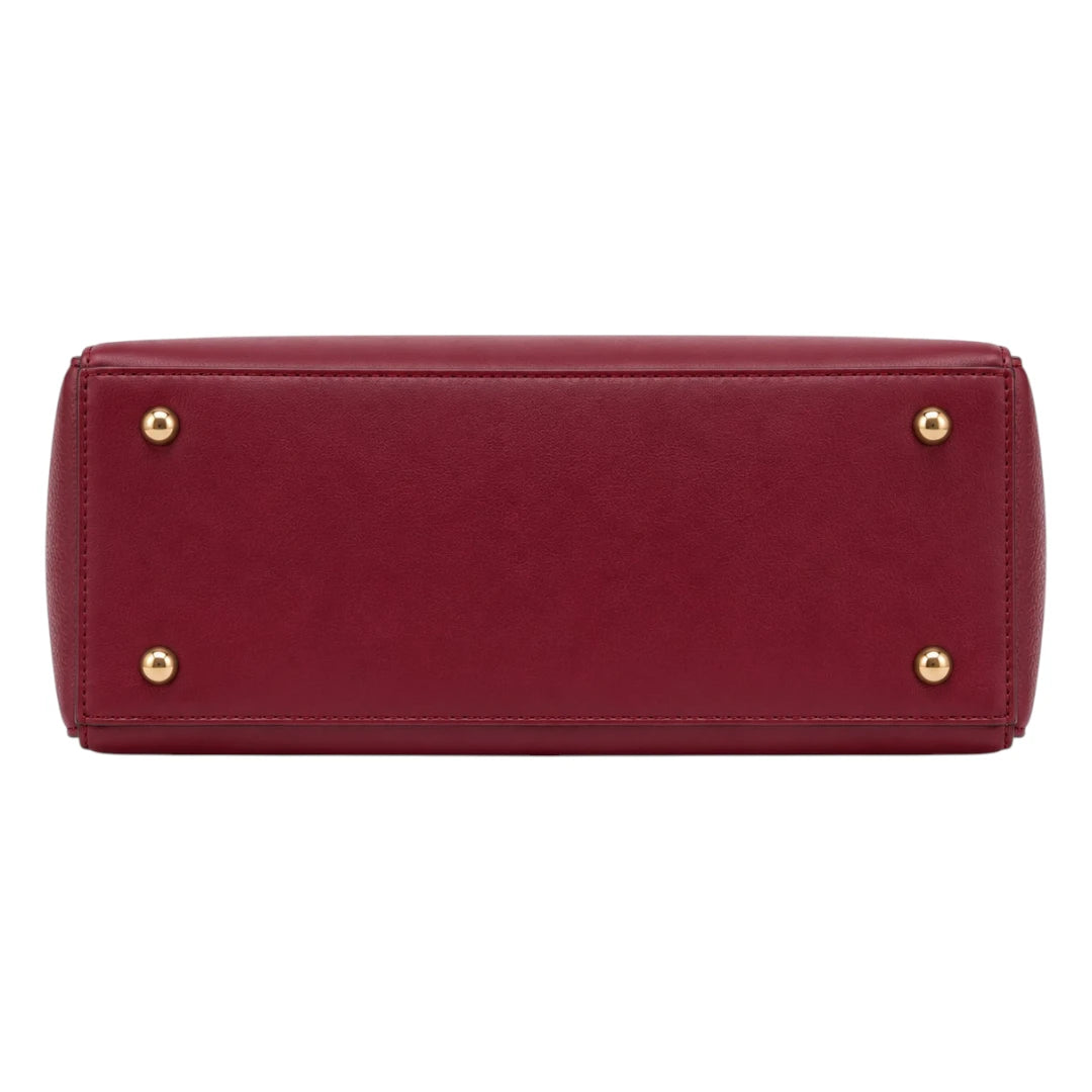 Michael Panes Handbag Trading Inc Women's Elegant Red Top Handle Satchel Handbag