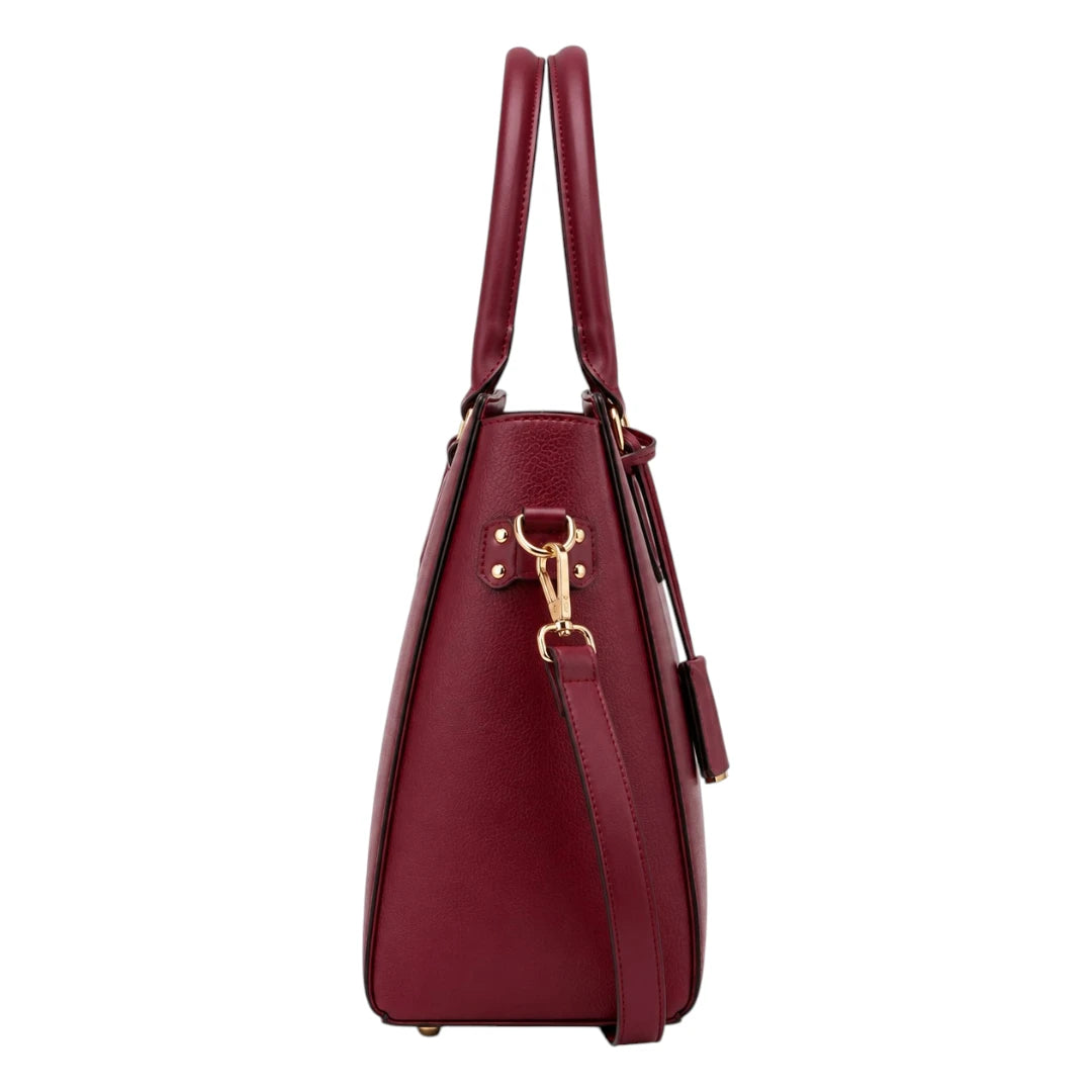 Michael Panes Handbag Trading Inc Women's Elegant Red Top Handle Satchel Handbag