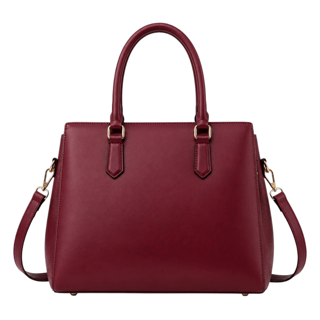 Michael Panes Handbag Trading Inc Women's Elegant Red Top Handle Satchel Handbag