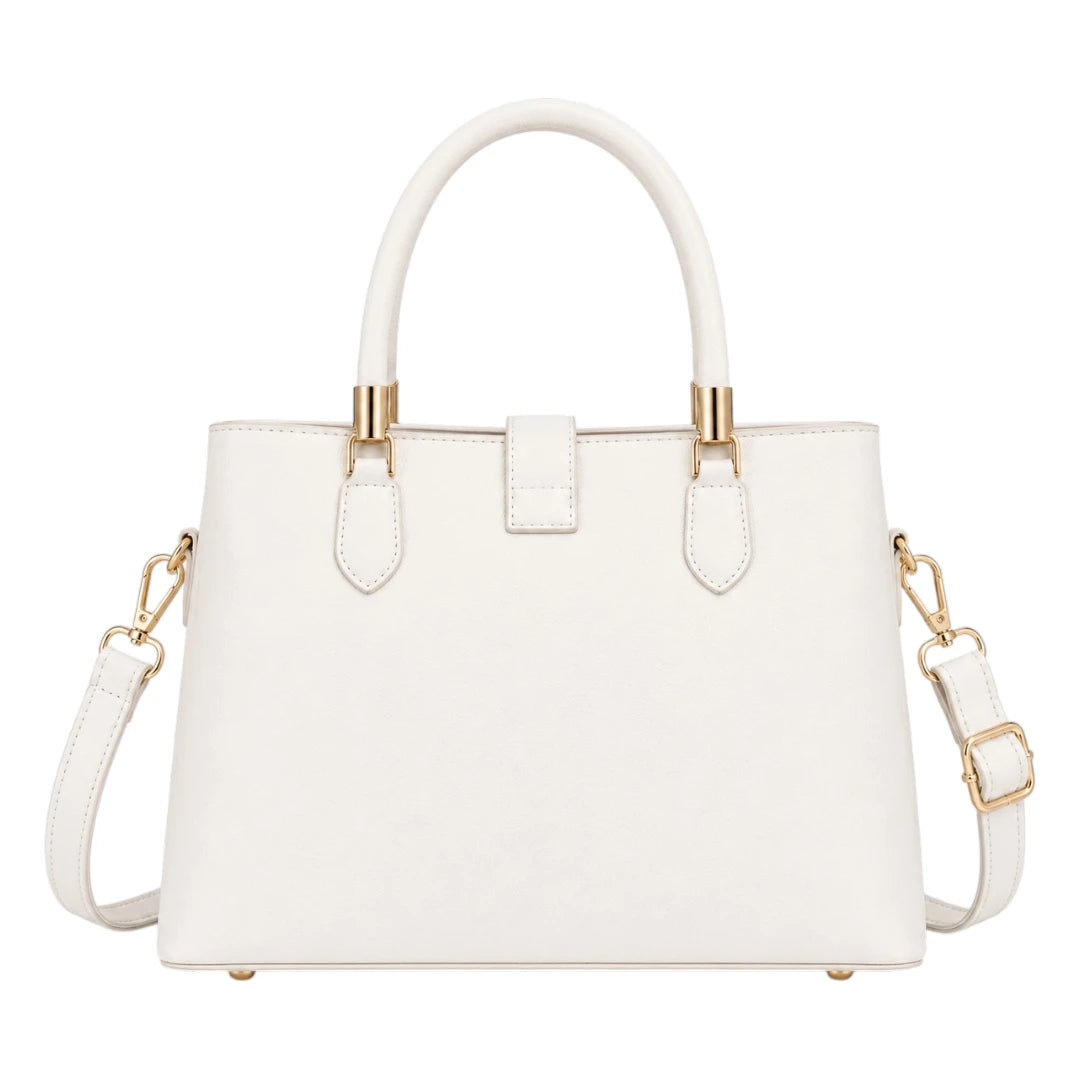 Michael Panes Handbag Trading Inc Women's Elegant White Top Handle Satchel Handbag