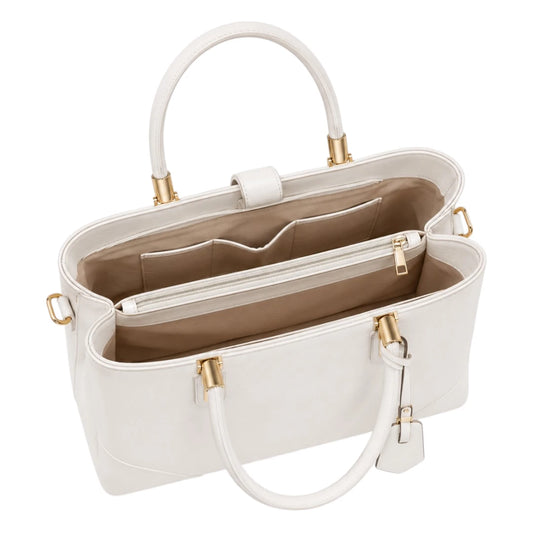 Michael Panes Handbag Trading Inc Women's Elegant White Top Handle Satchel Handbag