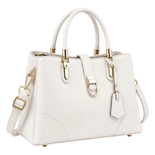 Michael Panes Handbag Trading Inc Women's Elegant White Top Handle Satchel Handbag