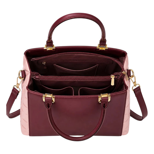 Michael Panes Handbag Trading Inc Women's Pink Structured Satchel Handbag